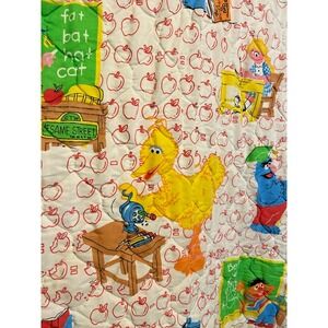 Sesame Street Vintage Full Blanket BED Comforter Big Bird Kids 1970s Bedroom USA